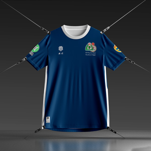 Equipación de fútbol personalizada Fabril frontal versión coach